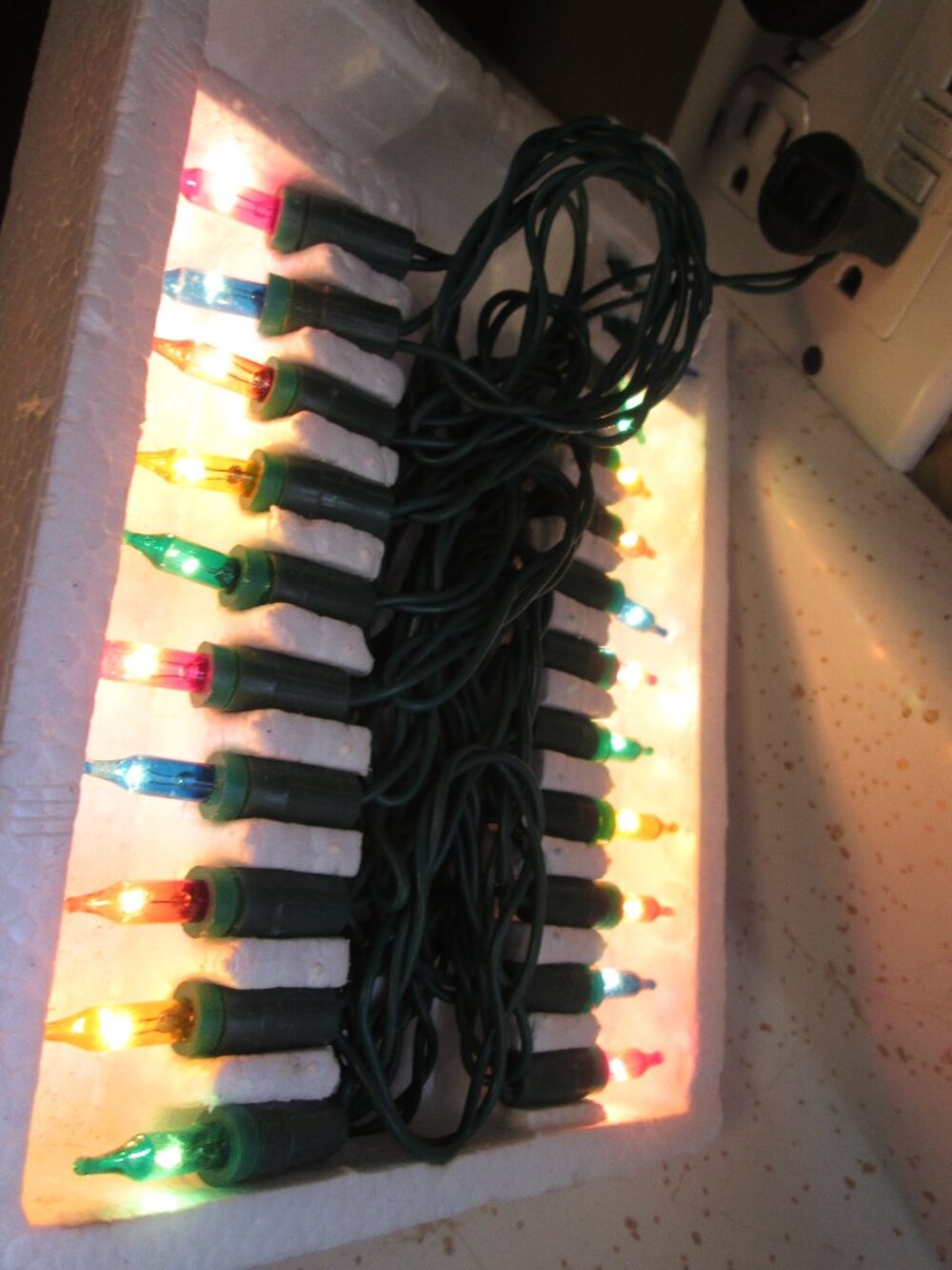 Vtg Yule Glo mini christmas tree lights new old stock